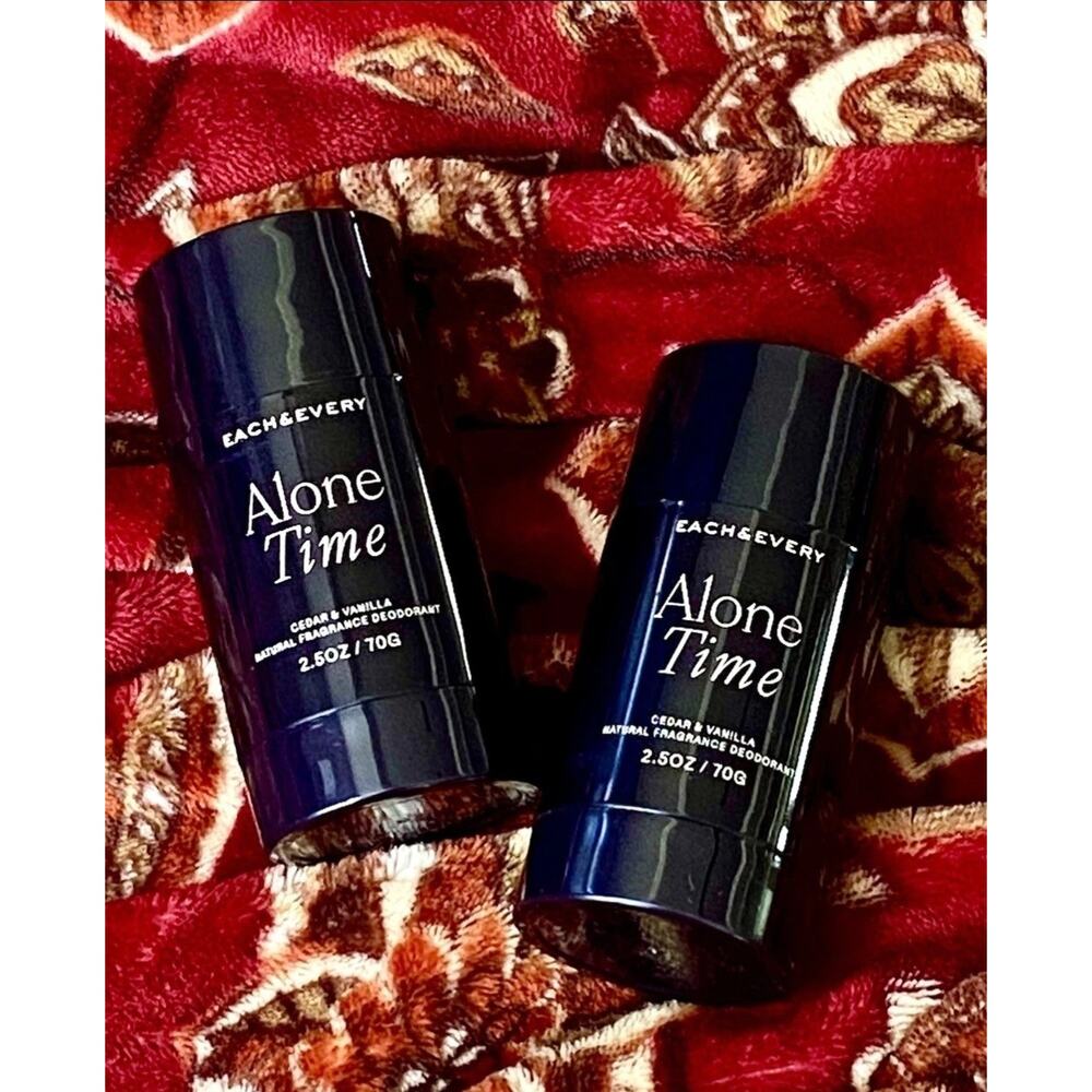 Each & Every Aluminum Free Deodorant Unisex ALONE TIME Cedar/Vanilla, New, 2 Pck